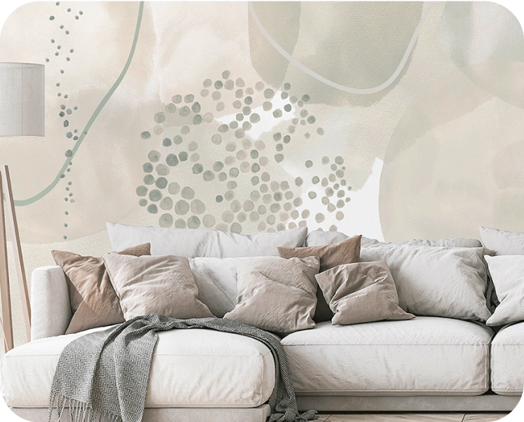 Soft beige geometric wallpaper by marburg